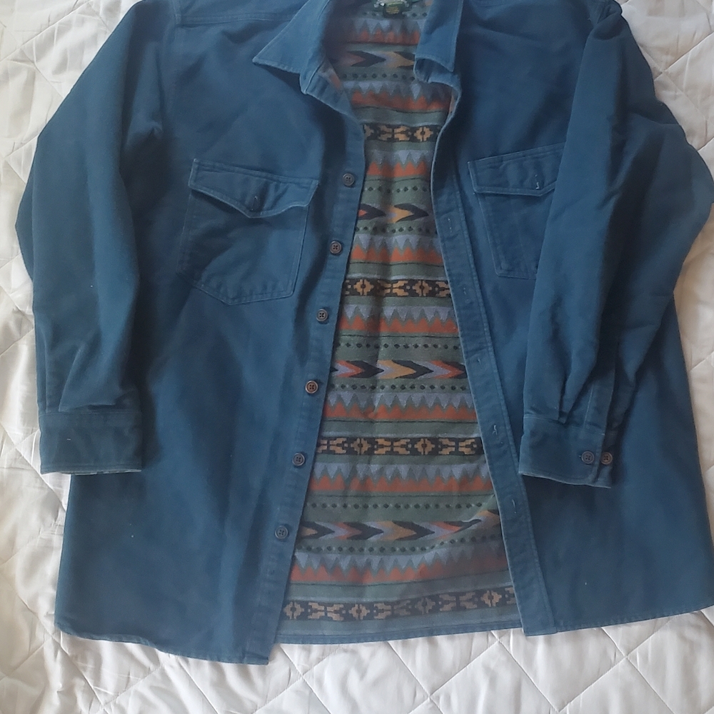 Cabela's Teal Jacket with Neat Pattern Lining